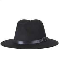 Chapéu Fedora Masculino de Lã Preta - Moda Jazz - Casual para Primavera/Verão