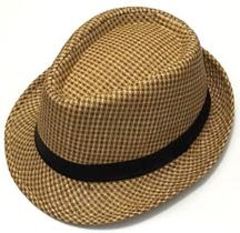 Chapeu Fedora Panamá Palha Aba Curta De 3cm Forrado 60014