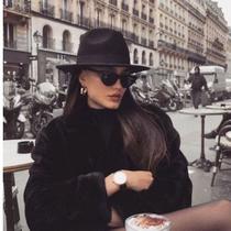 Chapeu Fedora Preto de Feltro Linha Luxo Unissex Chapeu Fedora Preto de Feltro Linha Luxo Unissex