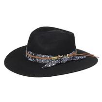 Chapéu Feltro Com Bandana Preto Marcatto 36944