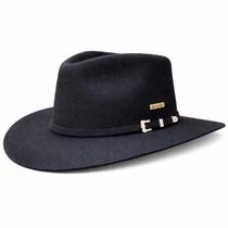 Chapéu Feltro Preto Lã Clássico Country Elegante Preto