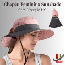 Chapéu Feminino aba larga com proteção UV