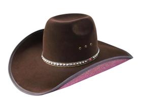 Chapéu Feminino Country Marrom com Strass Forrado Brilho Chapéu Feminino Country Marrom com Strass Forrado Brilho