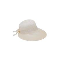 Chapéu Feminino Crú Palha de Bolinha com Laço