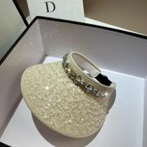 Chapéu Feminino De Aba Grande Com Proteção UV E Strass, Chapéu Panamá, Verão, Viagem, Praia,