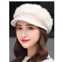 Chapéu feminino de malha de outono e inverno boina quente chapéu de lã da moda