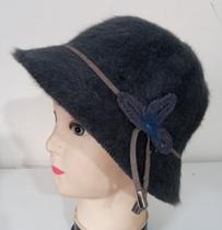 Chapéu Feminino em Pele, estilo Clochê Chapéu Feminino em Pele, estilo Clochê