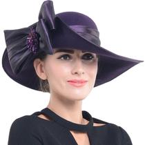 Chapéu feminino FORBUSITE, lã, feltro, festa, outono, inverno, roxo