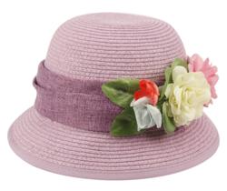 Chapéu Feminino Gatsby em Linho com Faixa de Renda e Flor Chapéu Feminino Gatsby em Linho com Faixa de Renda e Flor