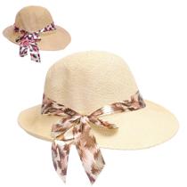 Chapeu feminino laco floral de poliester 31x29x14cm