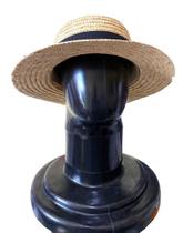 Chapéu Feminino Paris Palha Luxo Aba Media Com Faixa Preta