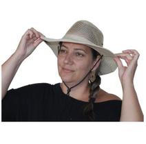 Chapéu Feminino Praia Poliéster Resistente Ajuste Cordão Chapéu Feminino Praia Poliéster Resistente Ajuste Cordão