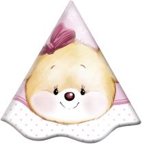 Chapéu Festa Ursinha Rosa - 08 unidades - Festcolor - Rizzo Festas