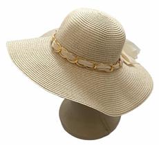 Chapéu floppy de praia feminino com faixa corrente