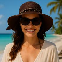 Chapéu Floppy Moda Praia Feminino Verão ABA GRANDE 866 Chapéu Floppy Moda Praia Feminino Verão ABA GRANDE 866