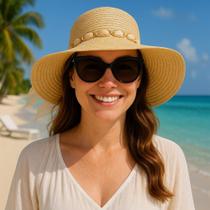 Chapéu Floppy Moda Praia Feminino Verão ABA GRANDE 866 Chapéu Floppy Moda Praia Feminino Verão ABA GRANDE 866