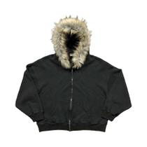 Chapéu fofo com capuz cor sólida casual manga comprida casaco retrô tendência de rua y2k