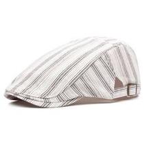 Chapéu Gatsby Newsboy com boné plano para homens listrado de algodão ou jeans