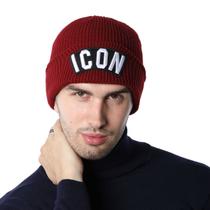 Chapéu ICONS Tricotada de Lã Vermelha para Homens e Mulheres
