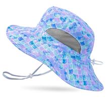 Chapéu ICOSY Kids Mesh Bucket com proteção UV dobrável azul