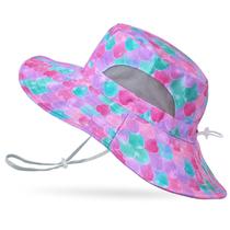 Chapéu ICOSY Kids Mesh Bucket com proteção UV dobrável fúcsia
