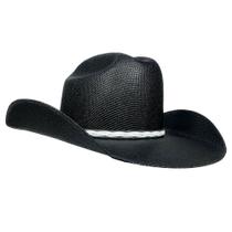 Chapeu infantil country tipo palha preto aba 9 dallas