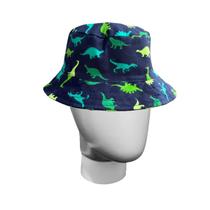 Chapéu Infantil Praia Bucket Personagem Proteção UV Estampado Cordinha Minnie Regulagem Piscina Boina Hat Dino Menino Menina