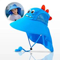 Chapéu Infantil UV50 Viseira de Praia Piscina com Abas Grandes e Protetor de Nuca Verão Piscina