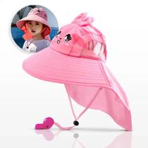 Chapéu Infantil UV50 Viseira de Praia Piscina com Abas Grandes e Protetor de Nuca Verão Piscina