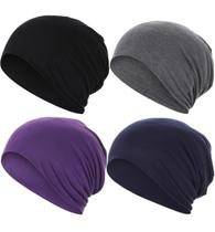 Chapéu JarseHera, 4 peças, gorro desleixado de algodão, bonés de dormir macios