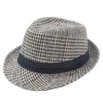 Chapéu Jazz Xadrez Vintage Masculino - Estilo Britânico para Outono/Inverno
