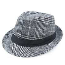 Chapéu Jazz Xadrez Vintage Masculino - Estilo Britânico para Outono/Inverno