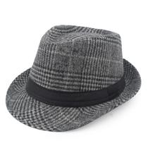 Chapéu Jazz Xadrez Vintage Masculino - Estilo Britânico para Outono/Inverno Chapéu Jazz Xadrez Vintage Masculino - Estilo Britânico para Outono/Inverno