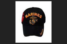 Chapéu JWM Cap US Marines preto em acrílico bordado Chapéu JWM Cap US Marines preto em acrílico bordado