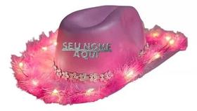 Chapéu Led Rosa Pluma Country Ana Castela Boiadera Rodeio Chapéu Led Rosa Pluma Country Ana Castela Boiadera Rodeio