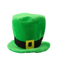 Chapéu Leprechaun Green Velvet do Dia de São Patrício com fivela dourada