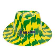 Chapéu Malandrinho Plástico Brasil Verde Amarelo Festa