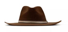 Chapeu Marca Mundial Modelo Aveludado Marrom ref 8018 Rodeio