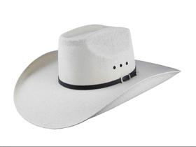 Chapéu Marca Mundial Modelo Dakota Lona 5 x 5 Branco linha Premium chapéu country Rodeio