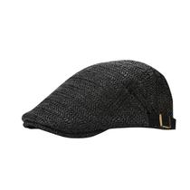 Chapéu masculino Herringbone Straw Flat Cap Gatsby Newsboy Adjusta