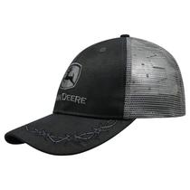 Chapéu Masculino John Deere em Malha de Carvão - Bordado nas Costas Chapéu Masculino John Deere em Malha de Carvão - Bordado nas Costas
