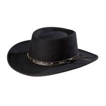 Chapéu masculino Stetson Hawk Wool Gambler preto grande
