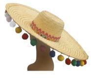Chapéu Mexicano de Palha Bolinhas Coloridas Festa Carnaval Chapéu Mexicano de Palha Bolinhas Coloridas Festa Carnaval