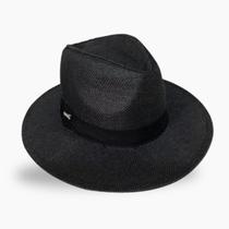 Chapéu Moda Palha Fedora Praia Preto Panamá