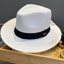 Chapéu Moda Panamá Aba Larga Palha Shantung Unissex Casual Praia - oem