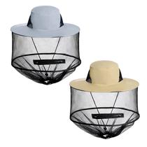 Chapéu Mosquito Head Net Hat Sun Hat Garden Bug Hat Sucrain, pacote com 2