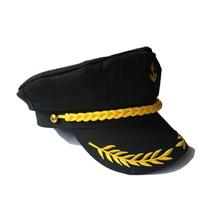 Chapéu Nautical Captain Black Sailor Cap para adulto
