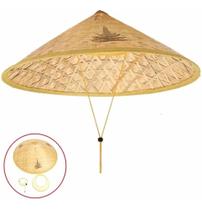 Chapéu Oriental De Palha Bambu Bege - G&T Moda