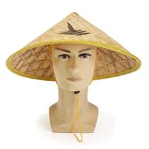 Chapéu Oriental de palha natural vintage verão