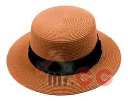 Chapéu Palha Boater Palheta Aba Média Feminina Praia Paris Chapéu Palha Boater Palheta Aba Média Feminina Praia Paris